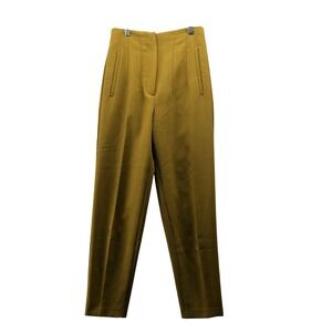 Zara High Rise Tapered Leg Dress Pants Womens XS Mustard Trousers